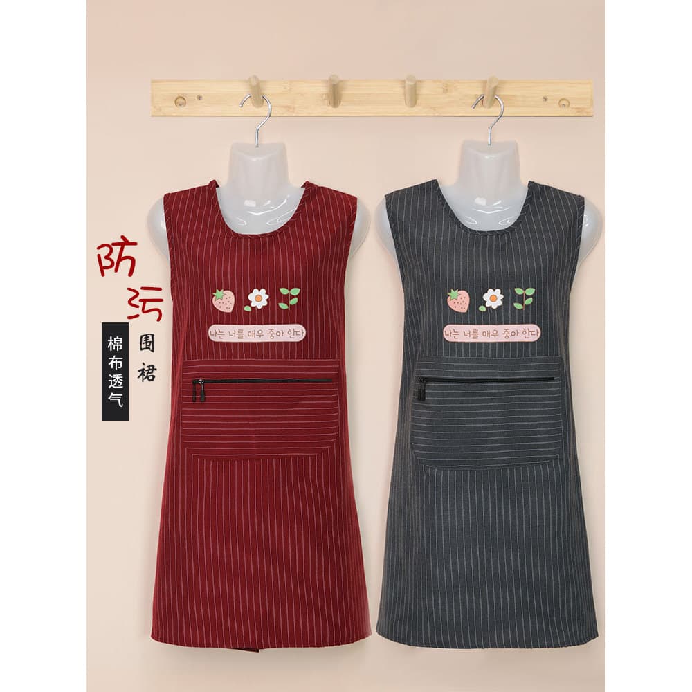Avental de cintura de algodão moda feminina versão coreana casa fina Workwear 2026 novo estilo cozinha verão cintura sim