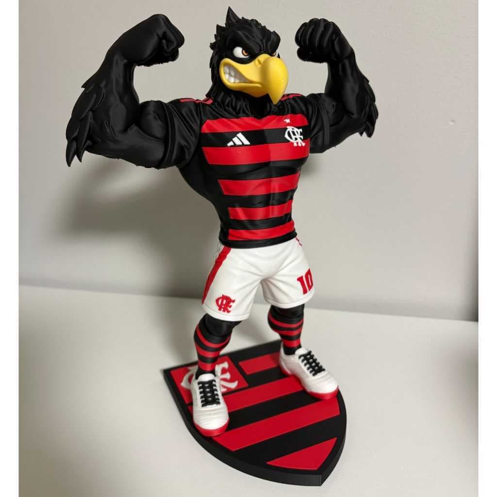 Estatueta Colecionável do Mascote Urubu do Mengão - Flamengo com 25cm -  Impressão 3D
