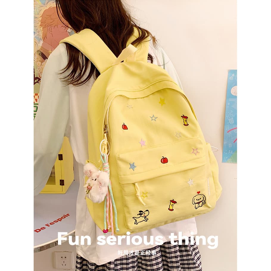 2026 estilos mochila bordada com estrela de desenho animado masculina mochila de estudante de escola primária grande cap