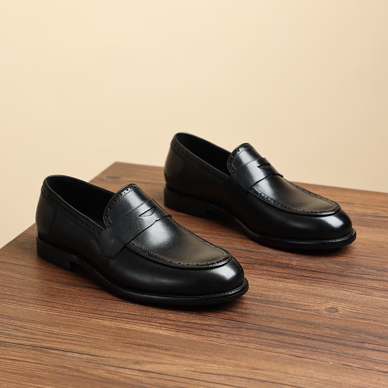 Novo estilo britânico mocassins sapatos de couro masculino couro genuíno ervilhas sapatos de couro de negócios masculino