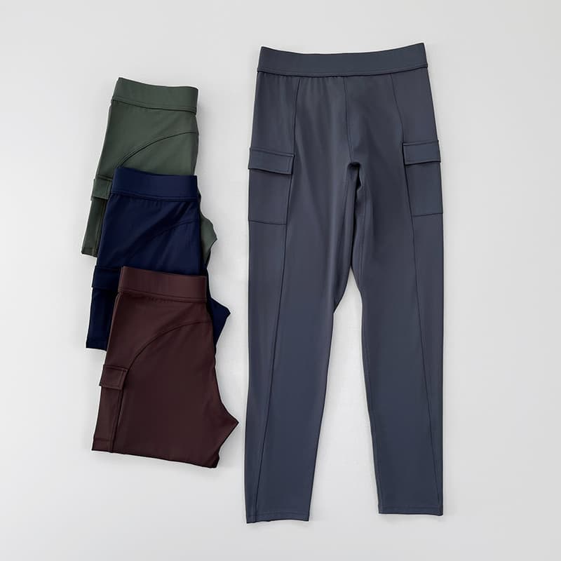 Esportes ao ar livre calças de Fitness macacão calças de Yoga bolsos laterais pendurado macacão cintura Ultra-alta calça