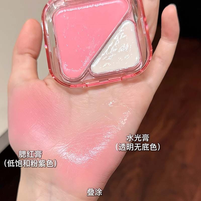 Creme de brilho de água multiuso vitalidade duas cores ponto duplo brilho de água Blush transparente rosto brilho Integr