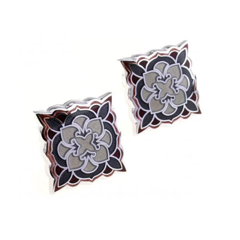 JM Jewelry Abotoaduras francesas de alta qualidade Abotoaduras masculinas Design de padrão requintado Abotoaduras com pa