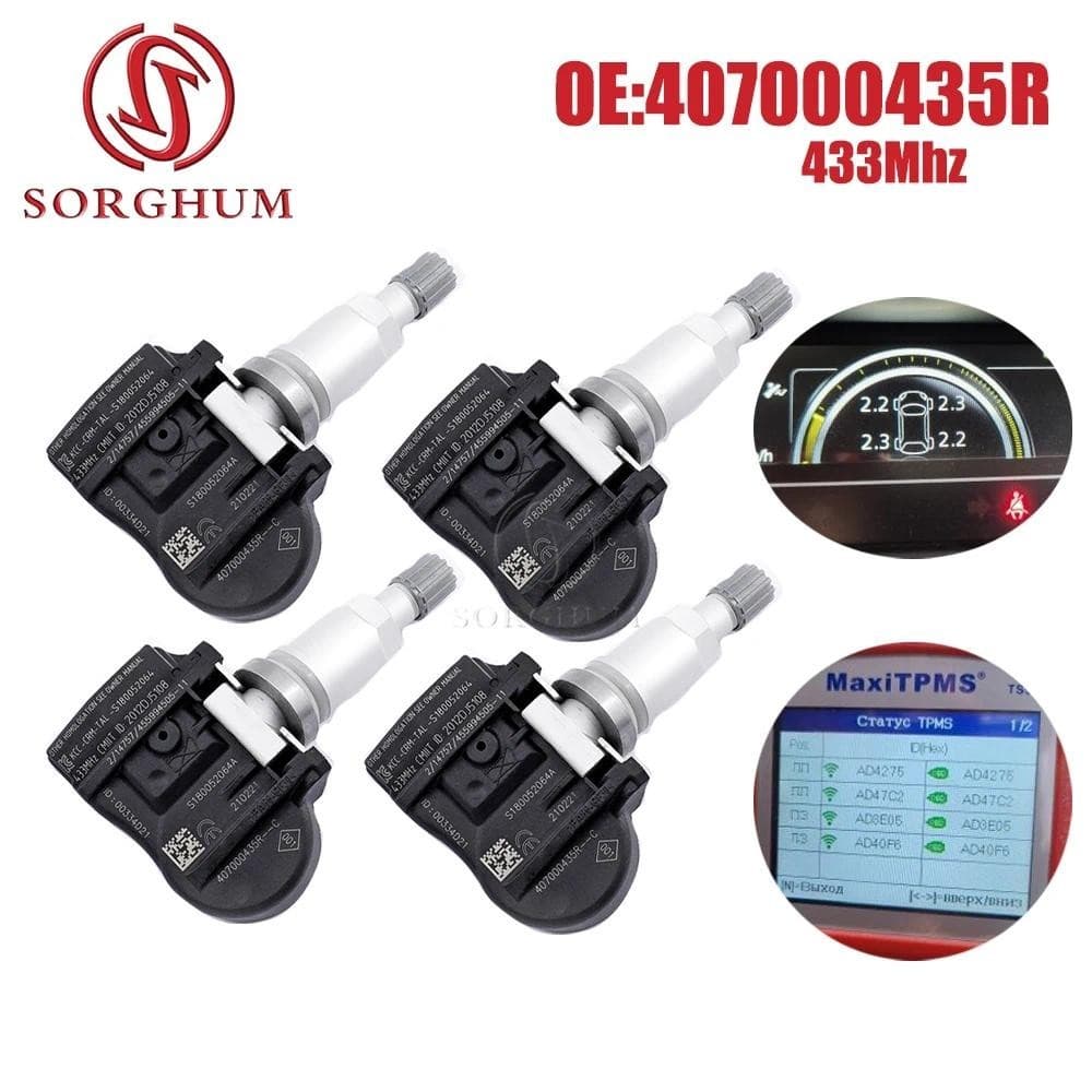 SORGHUM Para Renault Fluence Laguna Latitude Megane Van Cênica Zoe 1/4PC Sistema De Monitoramento Pressão Dos Pneus Sens