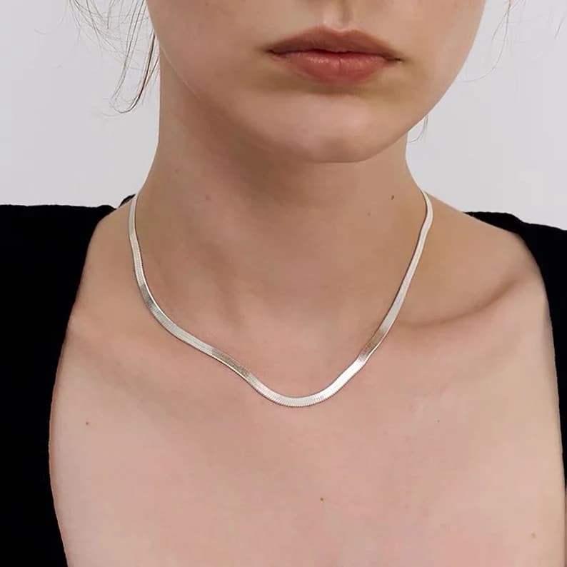 Colar Choker Laminada Folheada a Prata 925 Durabilidade 3 meses
