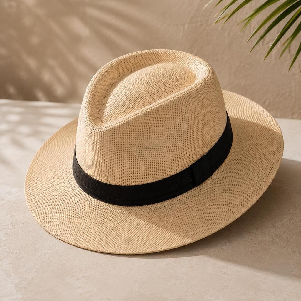 Chapéu Masculino Panamá Malandrinho Palha Shantung Verão Casual Praia Tropical Unissex