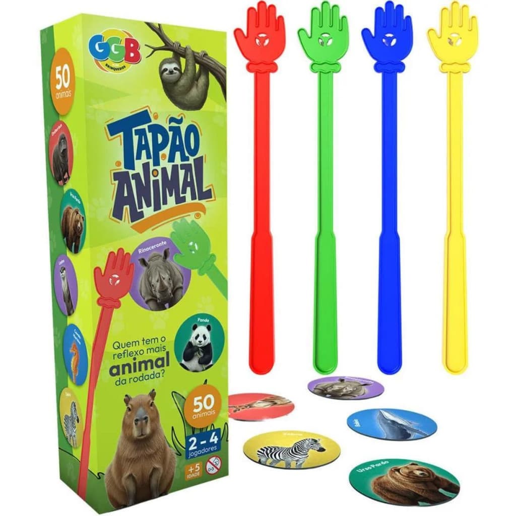 Jogo Tapão Animal Brinquedo Divertido Infantil 50 animais