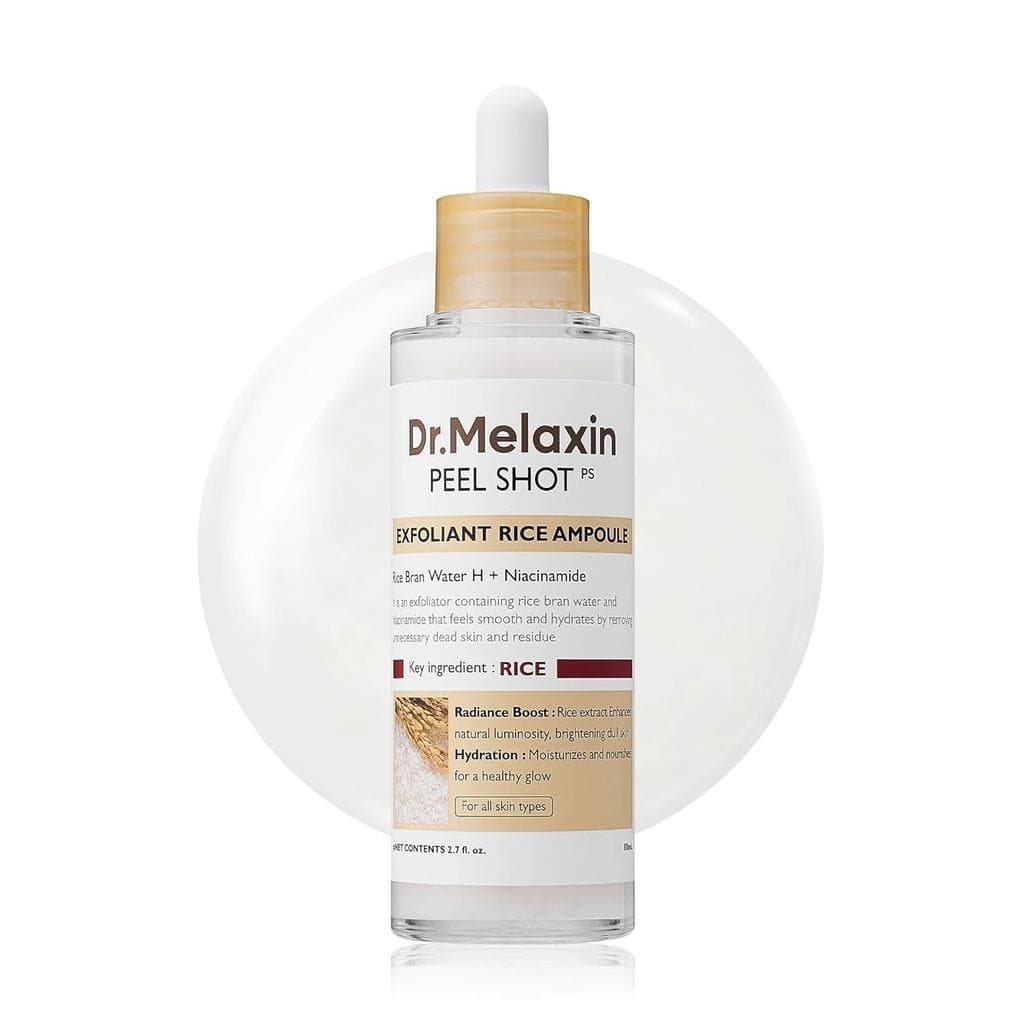 Dr.Melaxin Peel Shot Glow White Rice Peeling Ampoule, Esfoliante Suave para Rosto e Corpo, Removedor de Células Mortas d
