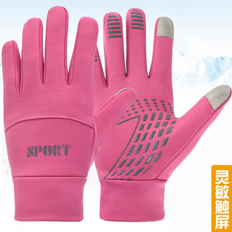 Casal luvas masculinas inverno velo-velo quente tela de toque luvas de dedo completo esportes ao ar livre ciclismo
