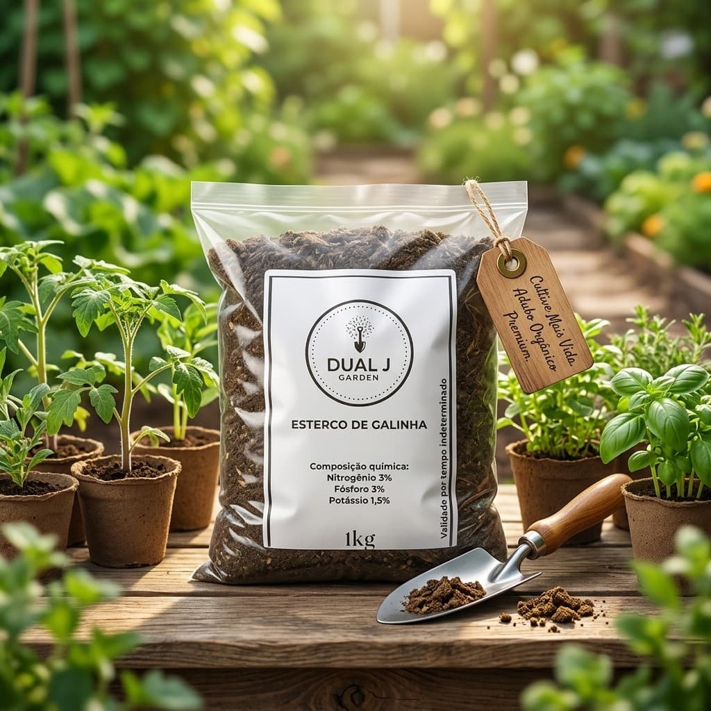 Fertilizante Adubo Esterco De Aves Galinha Substrato Orgânico 100% Natural 1 KG  Orgânico Horta Planta Jardim