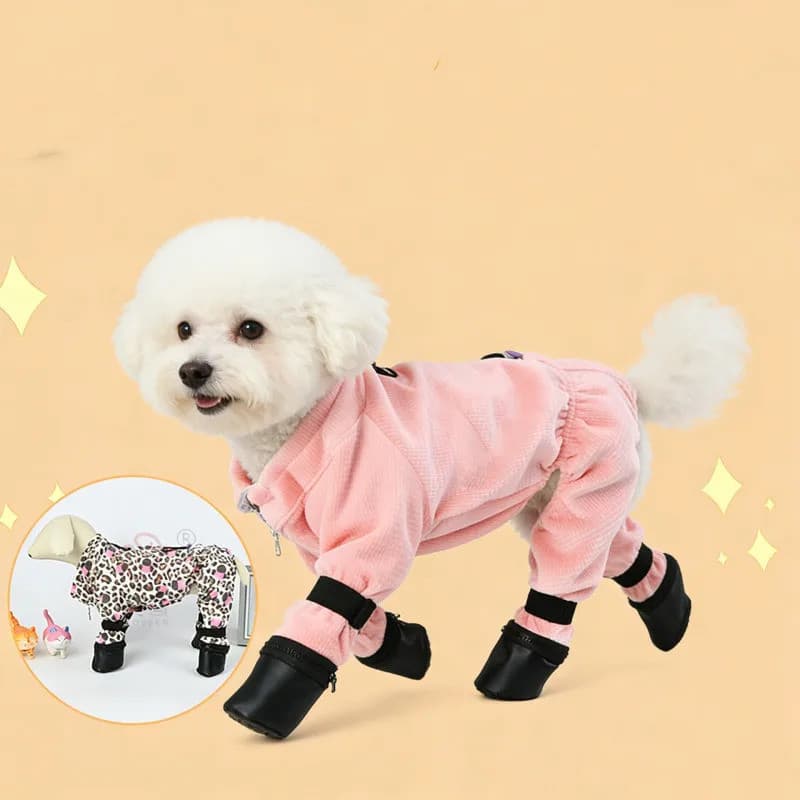 Inverno Vestuário Para Animais De Estimação Macacão Sapatos Yorkshire Pomeranian Maltês Poodle Bichon Schnauzer Roupas F