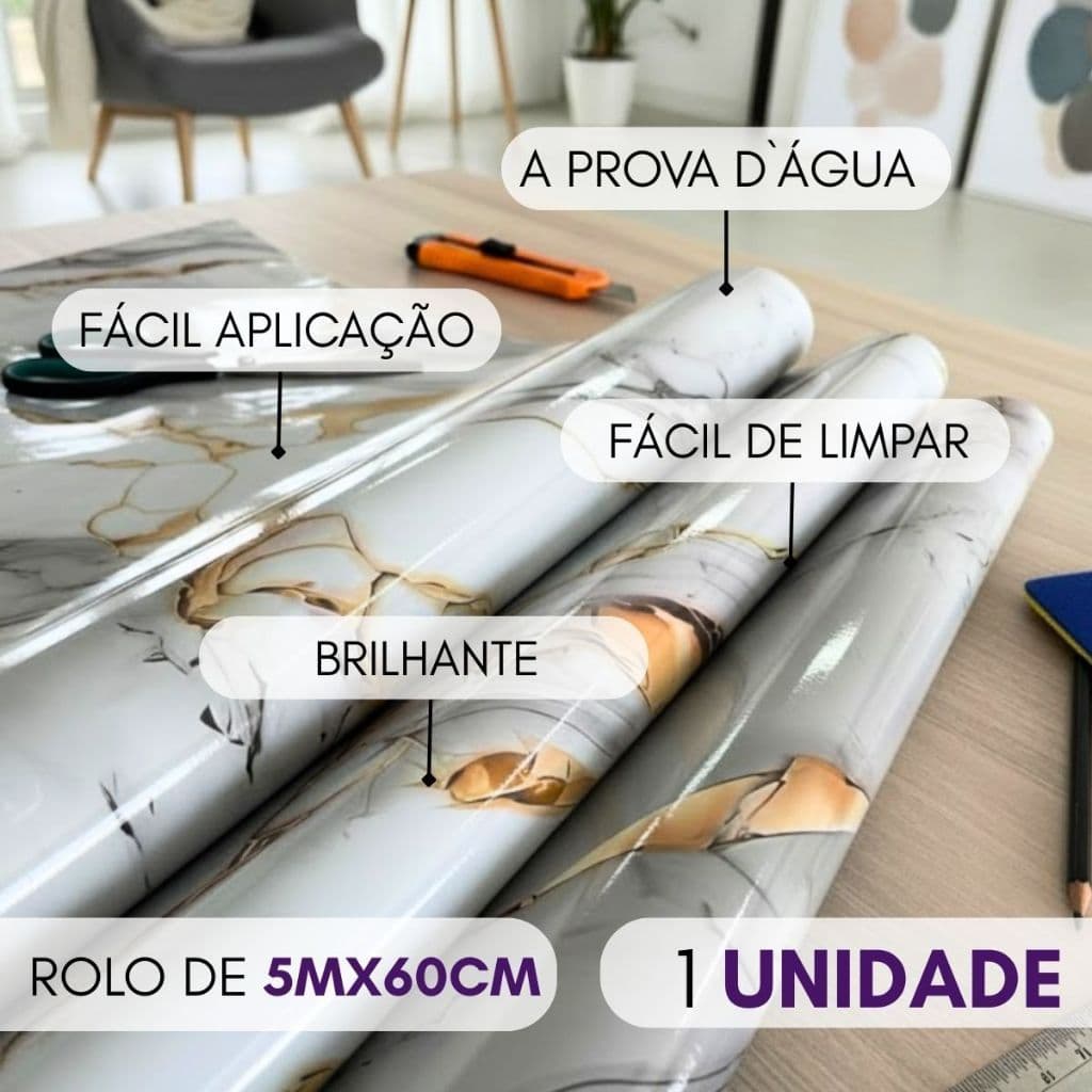 Papel Parede Lavável Impermeável Revestimento Decorativo Luxuoso