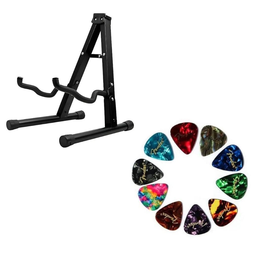 Kit Suporte Violão Dobrável Endurance + 10 Palhetas
