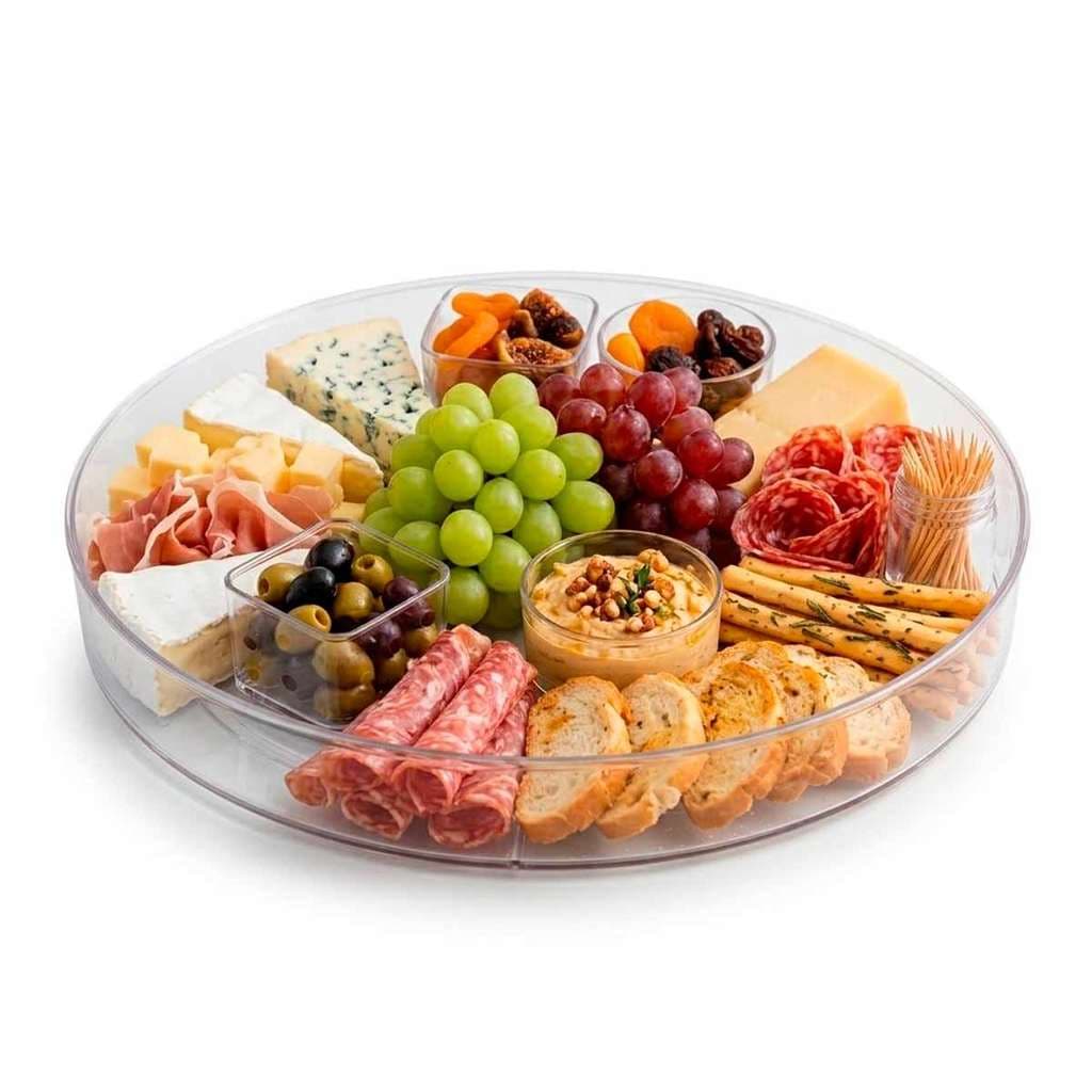 Bandeja Giratória Organizador Redondo Frutas Petiscos Cozinha D44XA5,5cm
