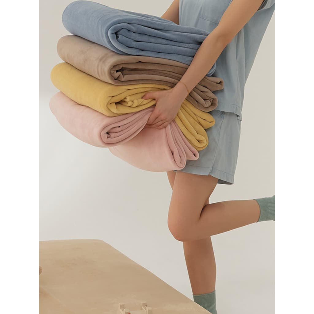 MUJI folha de lã de leite de cor sólida, peça única, dormitório de inverno, folha de lã Coral única, espessada, manter a