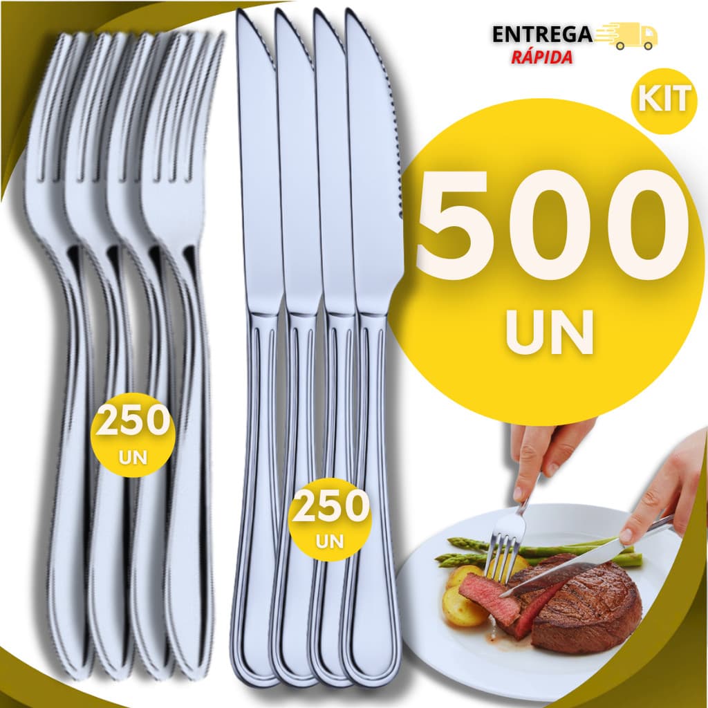 Kit Talher De Mesa Garfo e Faca Inox Ideais Para o Dia a Dia Cozinha Restaurante Buffet