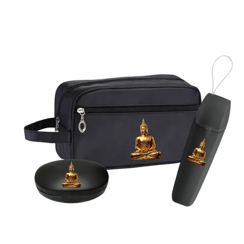 Kit Necessaire Bolsa Executiva Buda Com Estojo e Saboneteira