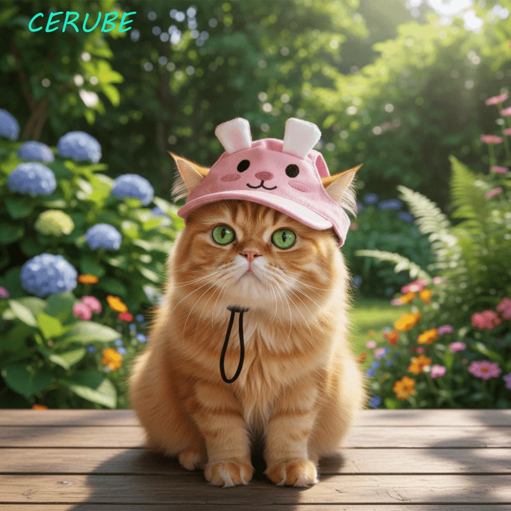 Chapéu De Sol Para Animais De Estimação CERUBE , Protetor Solar Cães Com Padrão Animal Respirável , Boné Ajustável Guard