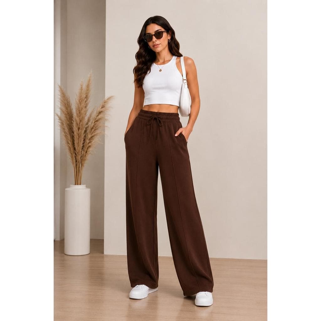 Calça Pantalona Feminina Moletinho Premium  linha