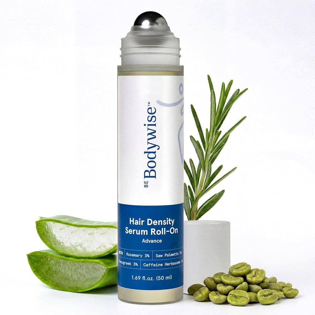 Be Bodywise Advanced Hair Density Roll-On Serum 1,7 fl oz |   5% Saw Palmetto, 3% romero, 1% herbasoma de cafeína y 3% f