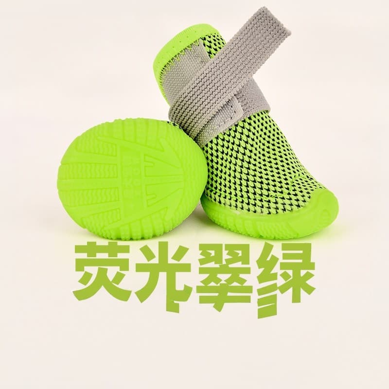 Filhote de cachorro respirável malha sapatos anti-queda antiderrapante pequeno cão bonito sapatos para cães 4 pçs sapato