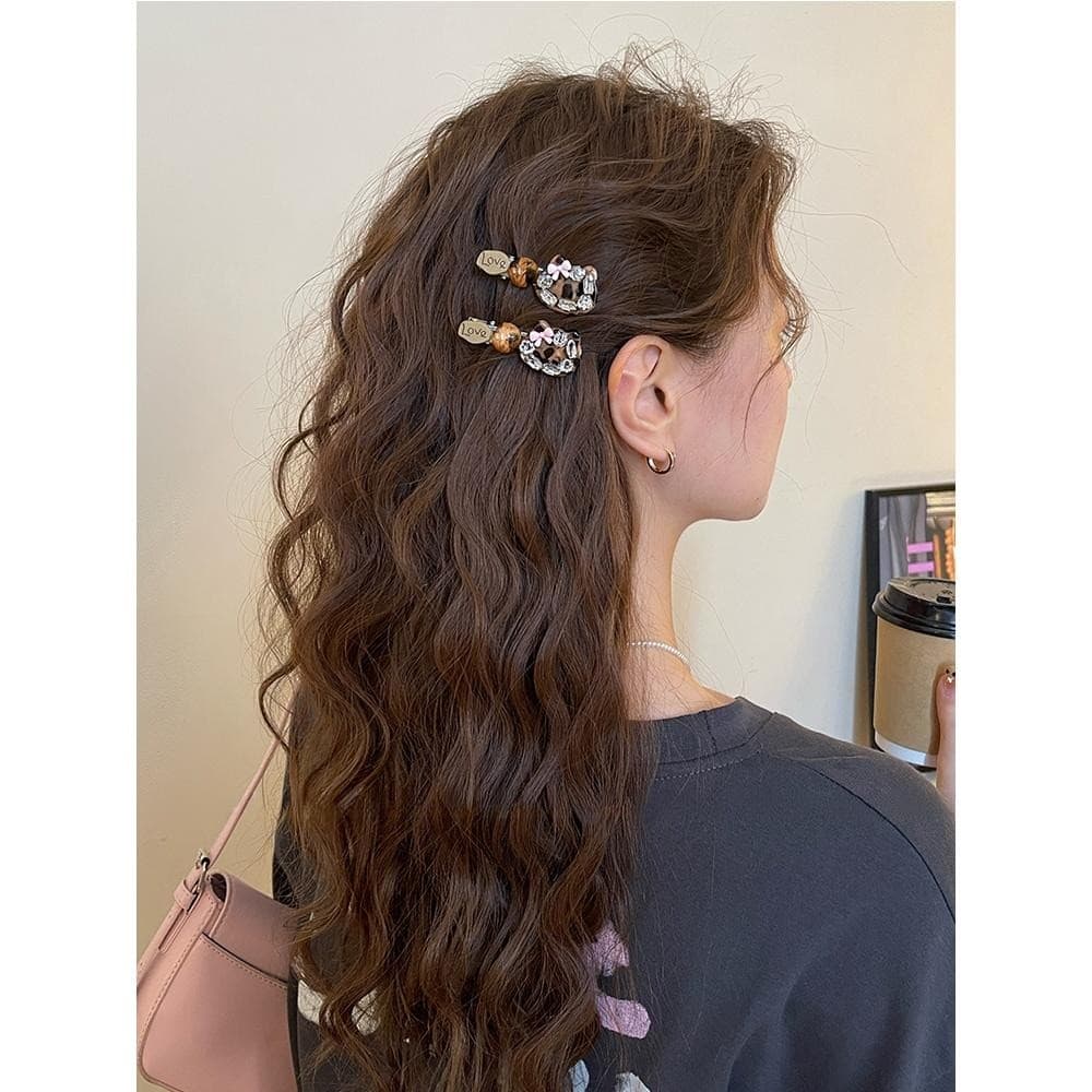 Ins estilo piscando diamante leopardo impressão gato High-End grampo de cabelo feminino 2025 novo estilo clipe lateral c