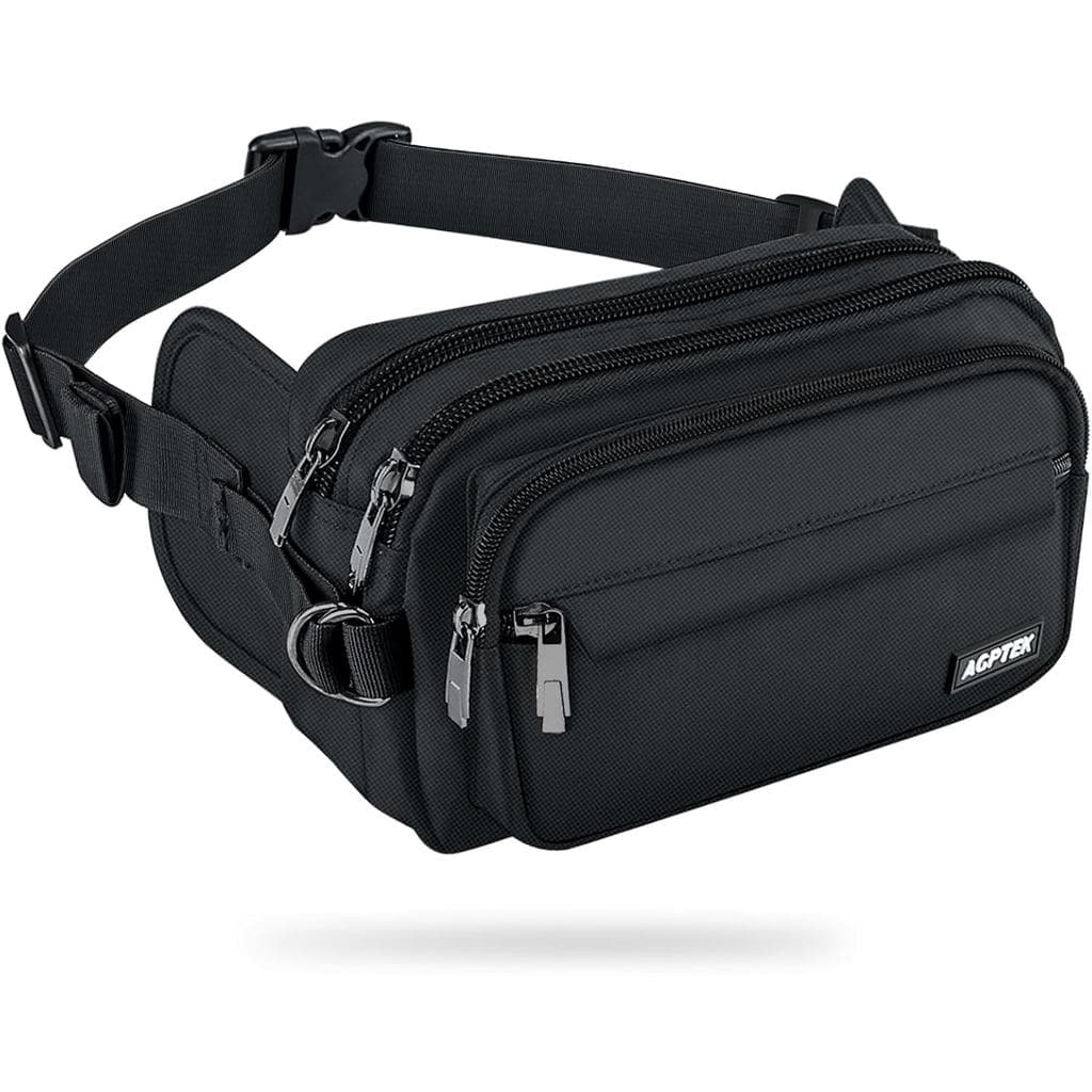AGPTEK Fanny Pack for Women Men, Waist Wallet Bag,Adjustable Bum Belt Pouch for Travel, Running, Shopping, Hiking, Dog W