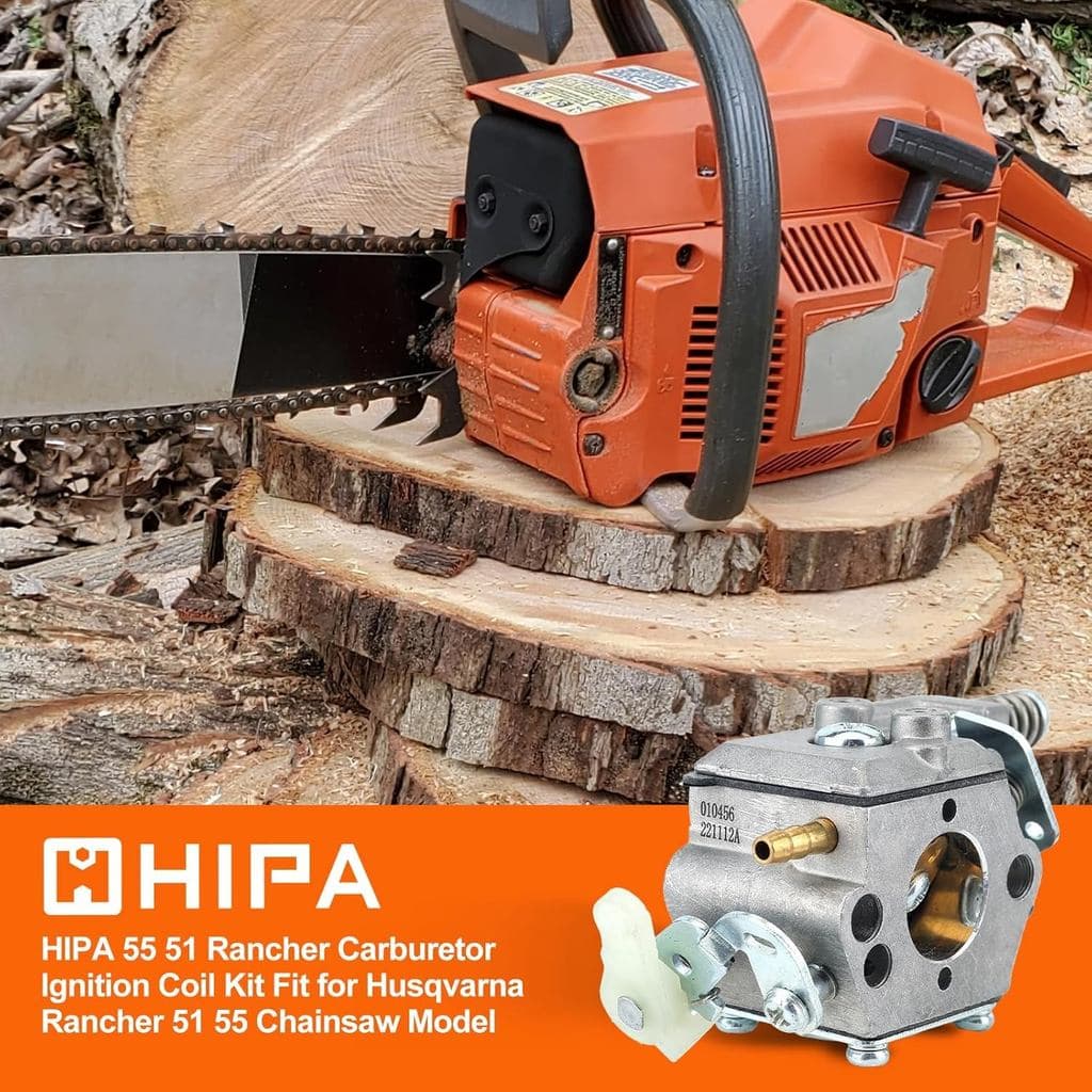 Kit de Carburador, Bobina de Ignição e Filtro de Ar Hipa 55 51 Rancher para Peças de Motosserra Husq Rancher 51 55 50, S