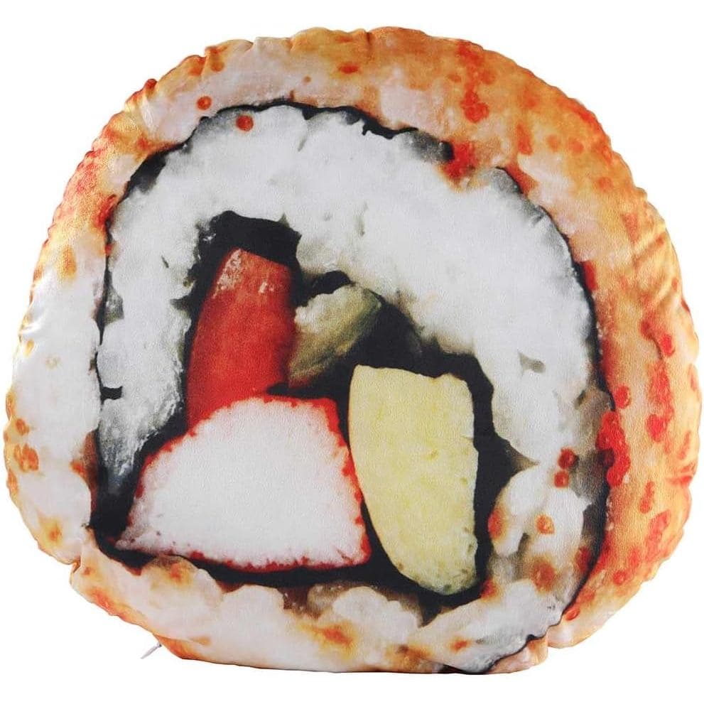 Almofada de Sushi, Almofada de Pelúcia Fofa, Grande Almofada em Forma de Rolo de Sushi de Salmão Japonês para Cama, Casa