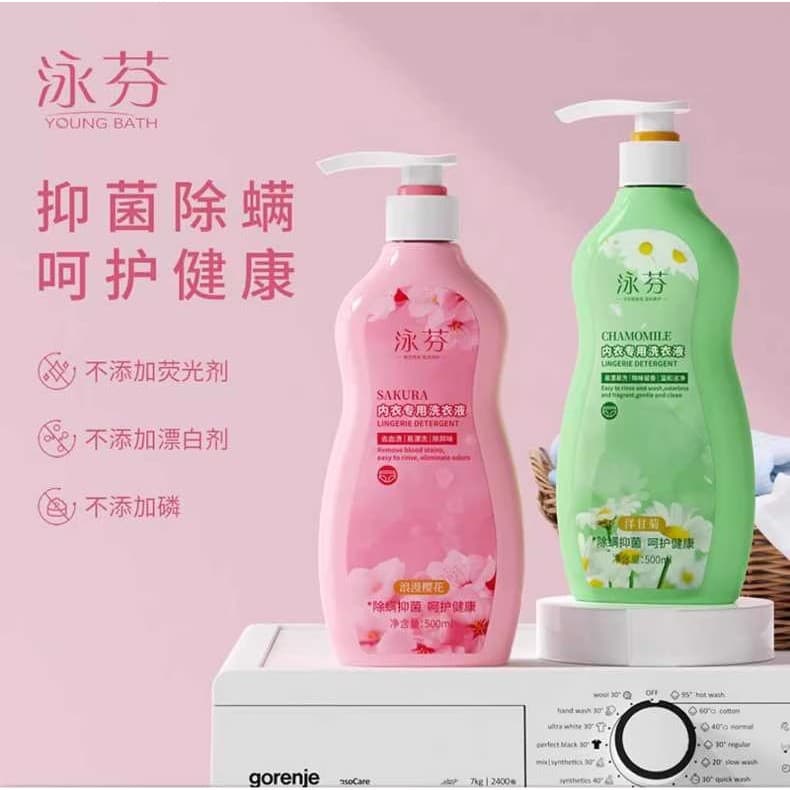 Yongfen Líquido para roupa íntima Líquido para limpeza de roupas íntimas Líquido para remover ácaros Antibacteriano para