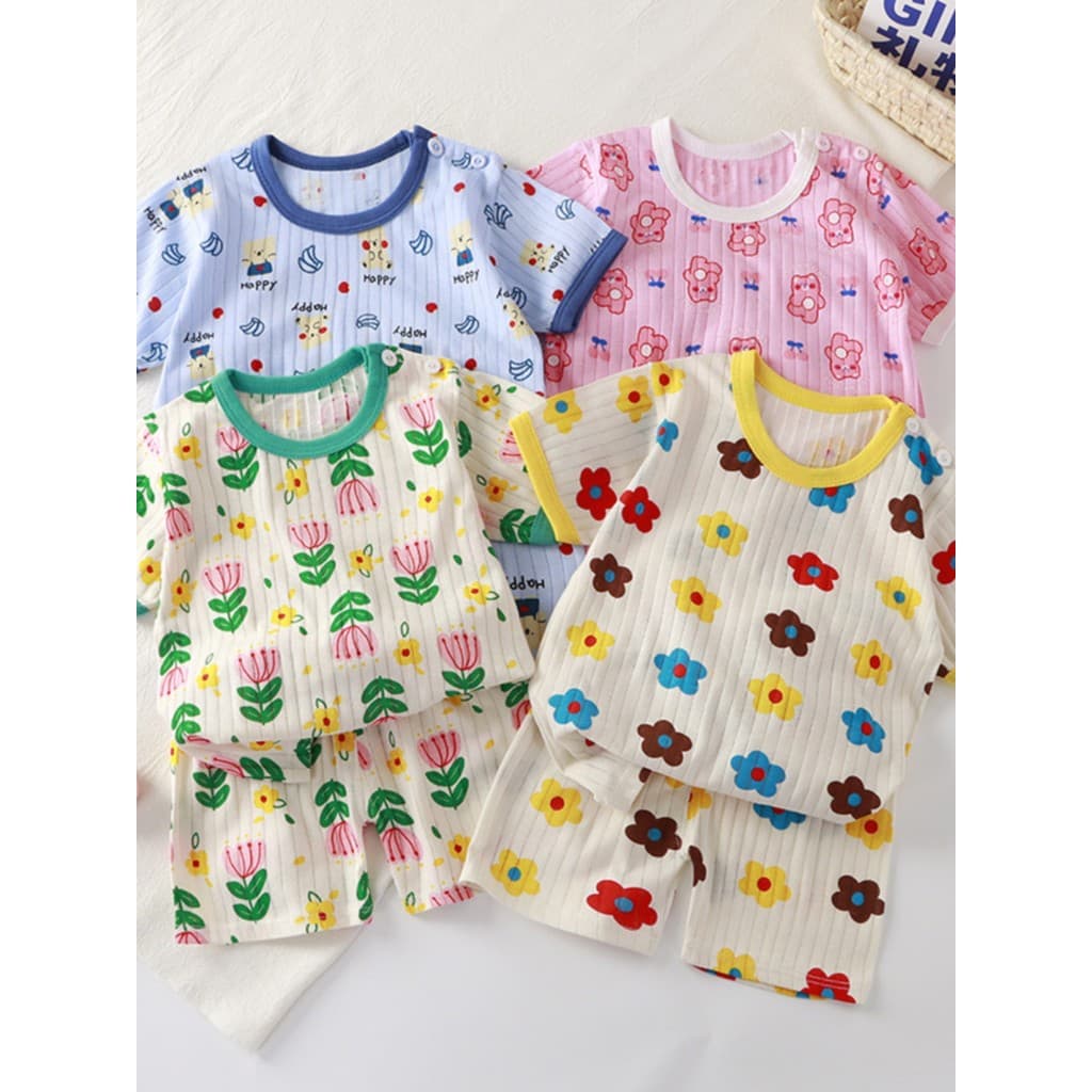 Meninos meninas terno de manga curta puro algodão verão 2024 novo estilo meninas versão coreana camiseta verão Shorts te