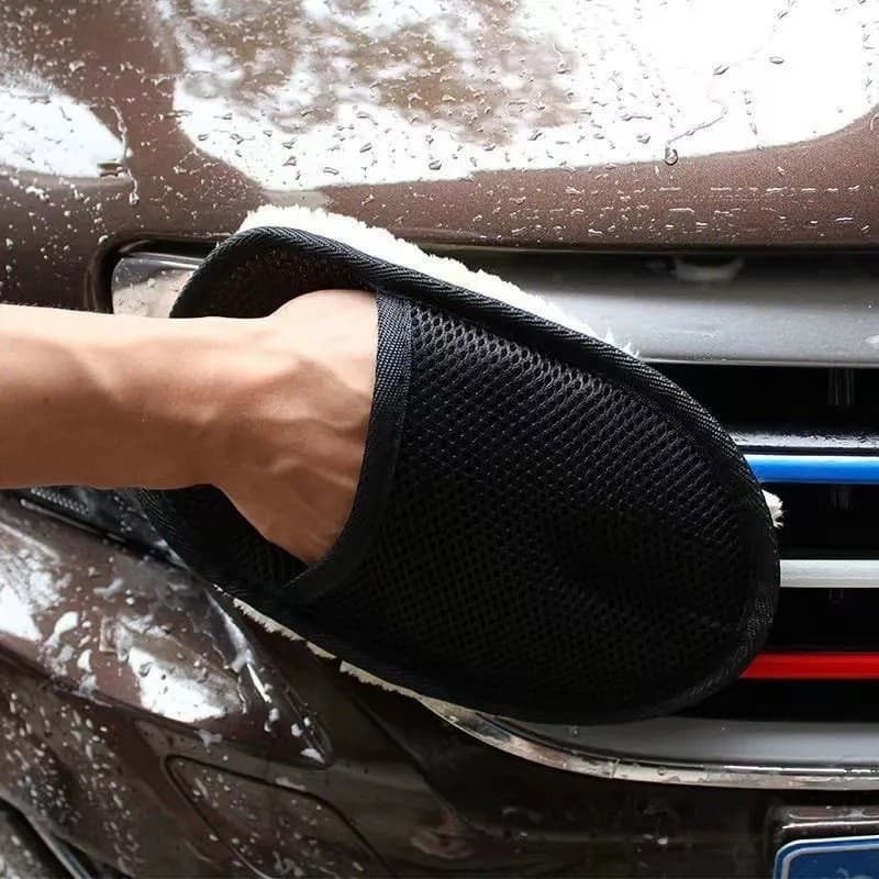 Luvas e acessórios para lavagem de carros, pelúcia de lã, toalha de limpeza de carros forrada com fleece, pelúcia para c