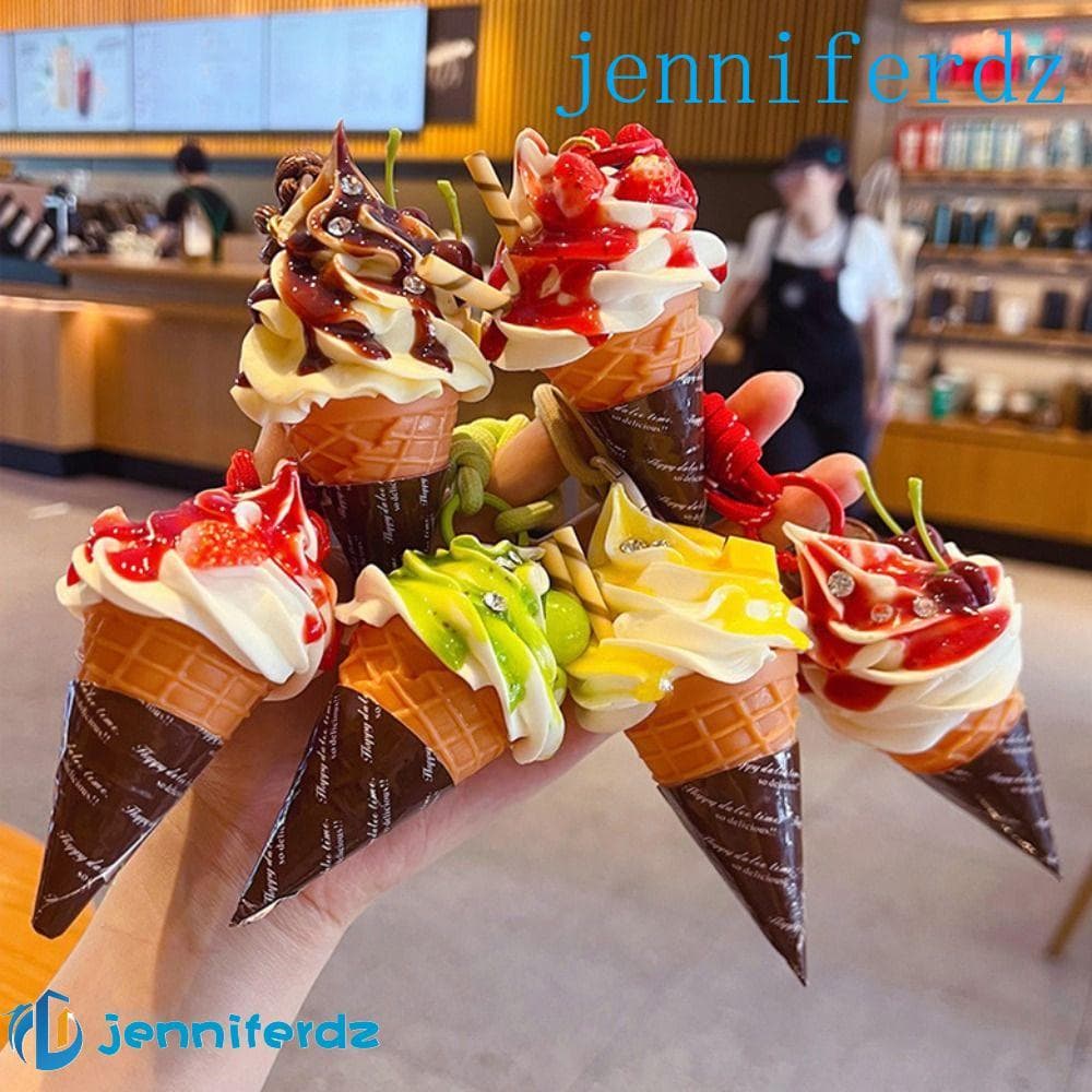 Chaveiro De Sorvete AJENNIFER , Sobremesa Realista De Desenho Animado De Simulação Criativo Em Formato De Comida
