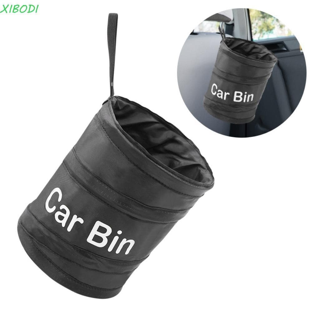 Lixeira para carro XIBODI, saco de lixo dobrável preto, lixeira pop-up à prova d'água e à prova de vazamentos DHCH