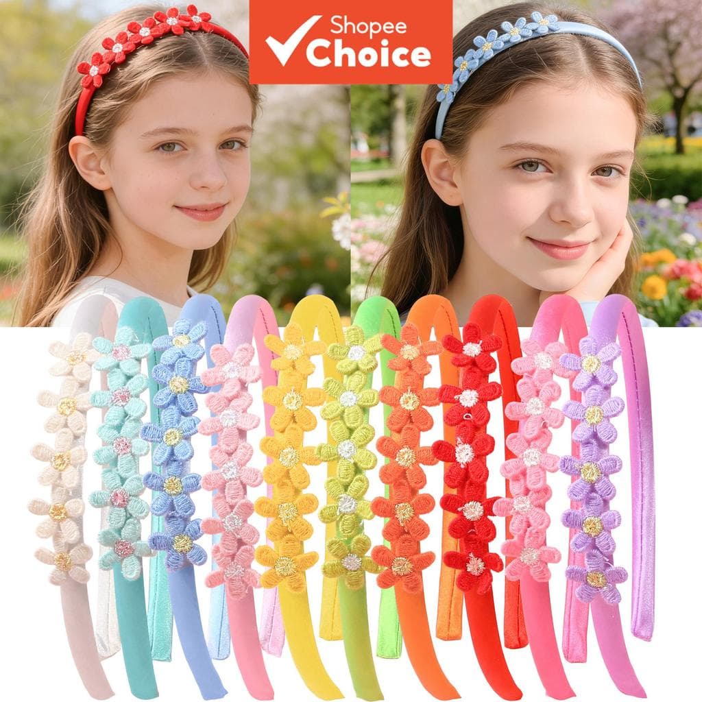 Tiaras De Flores Bordadas Para Meninas , Mulheres , Adolescentes , Faixas De Cabelo Fofas E Doces , Acessórios Casuais D