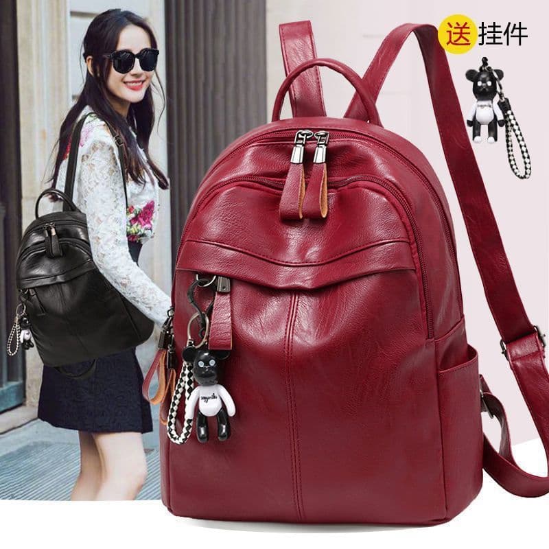 Mochila feminina 2025 novo estilo moda All-Match versão coreana na moda senhoras mochila grande capacidade de couro maci