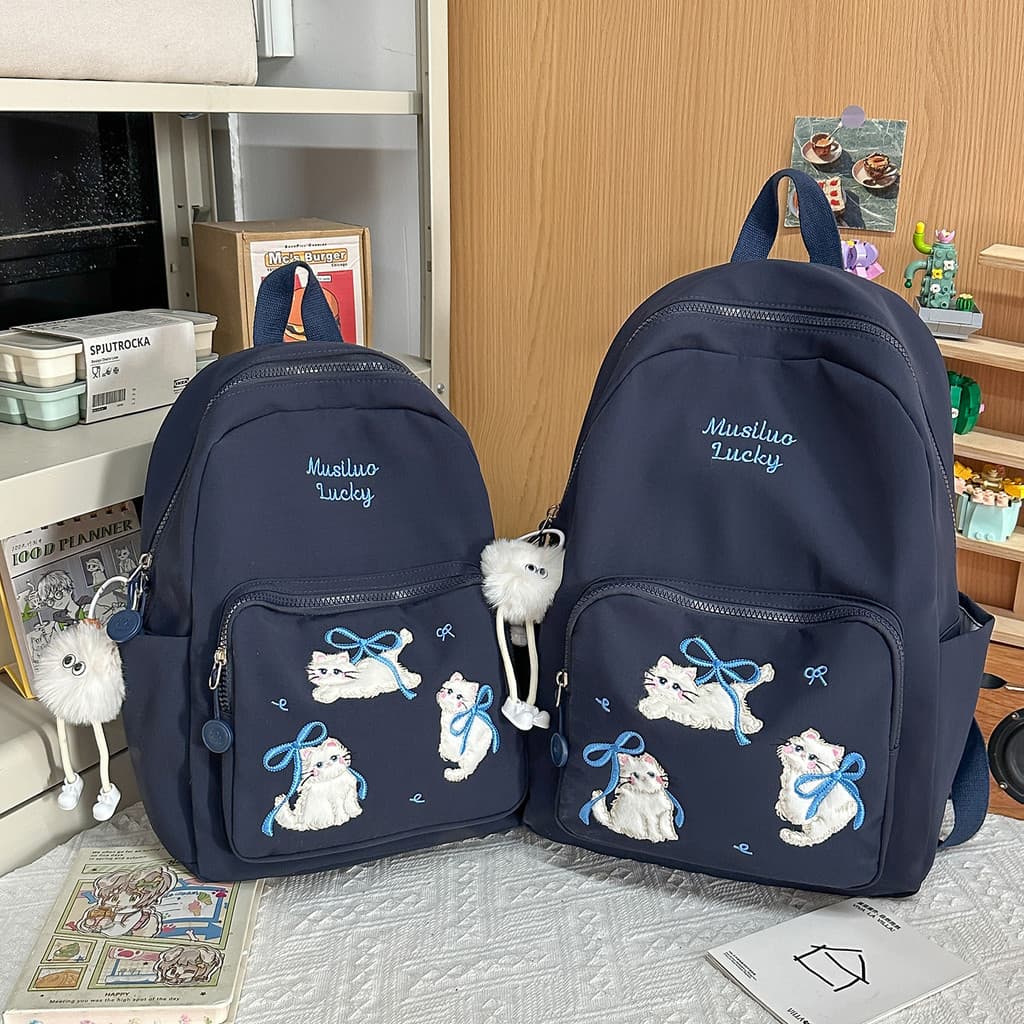Crianças mochila estudantes do ensino fundamental primeiro a sexta série bonito dos desenhos animados gato mochila femin