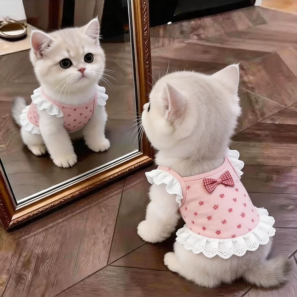 Roupas de gato estilo fino Anti-fiapos gradiente dourado Muppets alemães gatinhos cães estilingues respiráveis