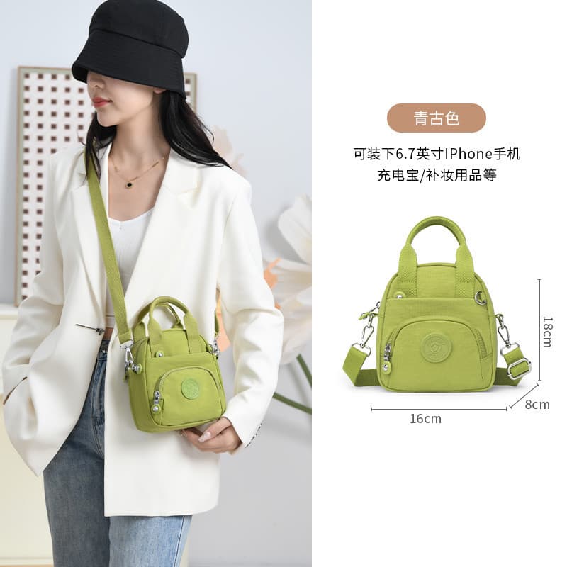 Mini mensageiro pequeno saco feminino saco do telefone móvel simples All-Match Oxford pano luz mão transportar compras d