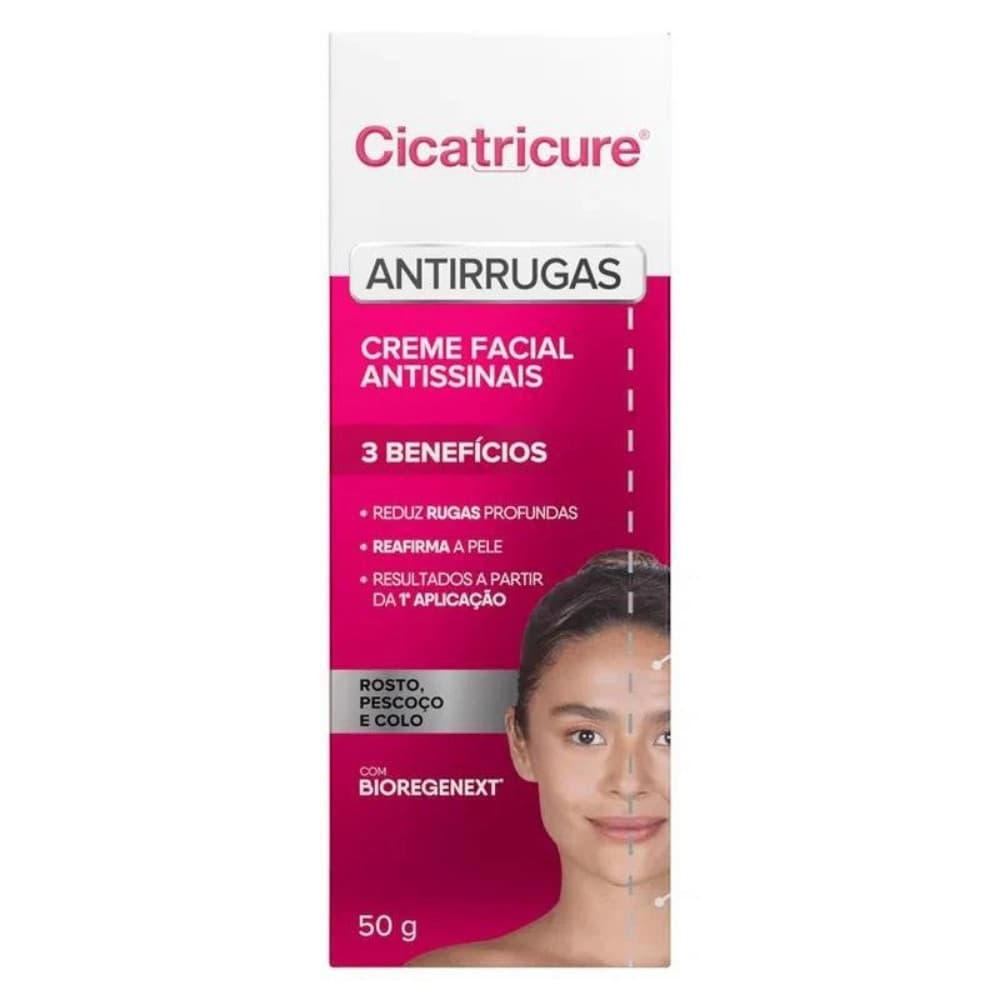 Creme Facial Cicatricure Antirrugas 50g
