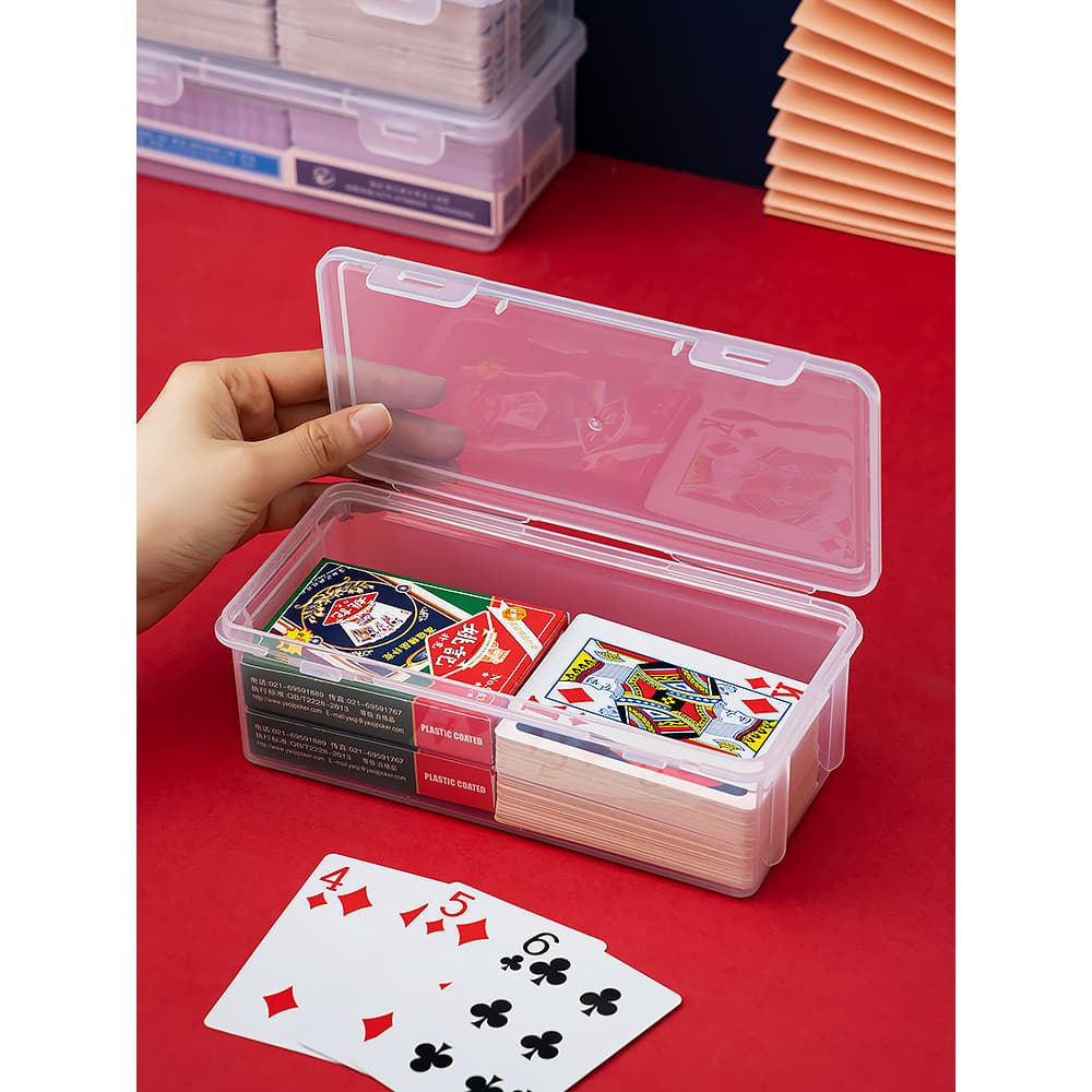 Caixa de armazenamento de cartas de jogo transparente de grande capacidade doméstico 6 pares de cartas ovo flor corte ca