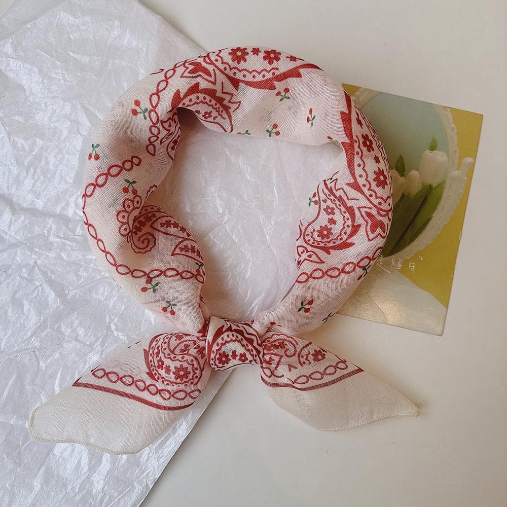 Fresco doce 2025 primavera outono novos produtos sensação solta pequeno lenço quadrado feminino 58x58 literário Retro ca