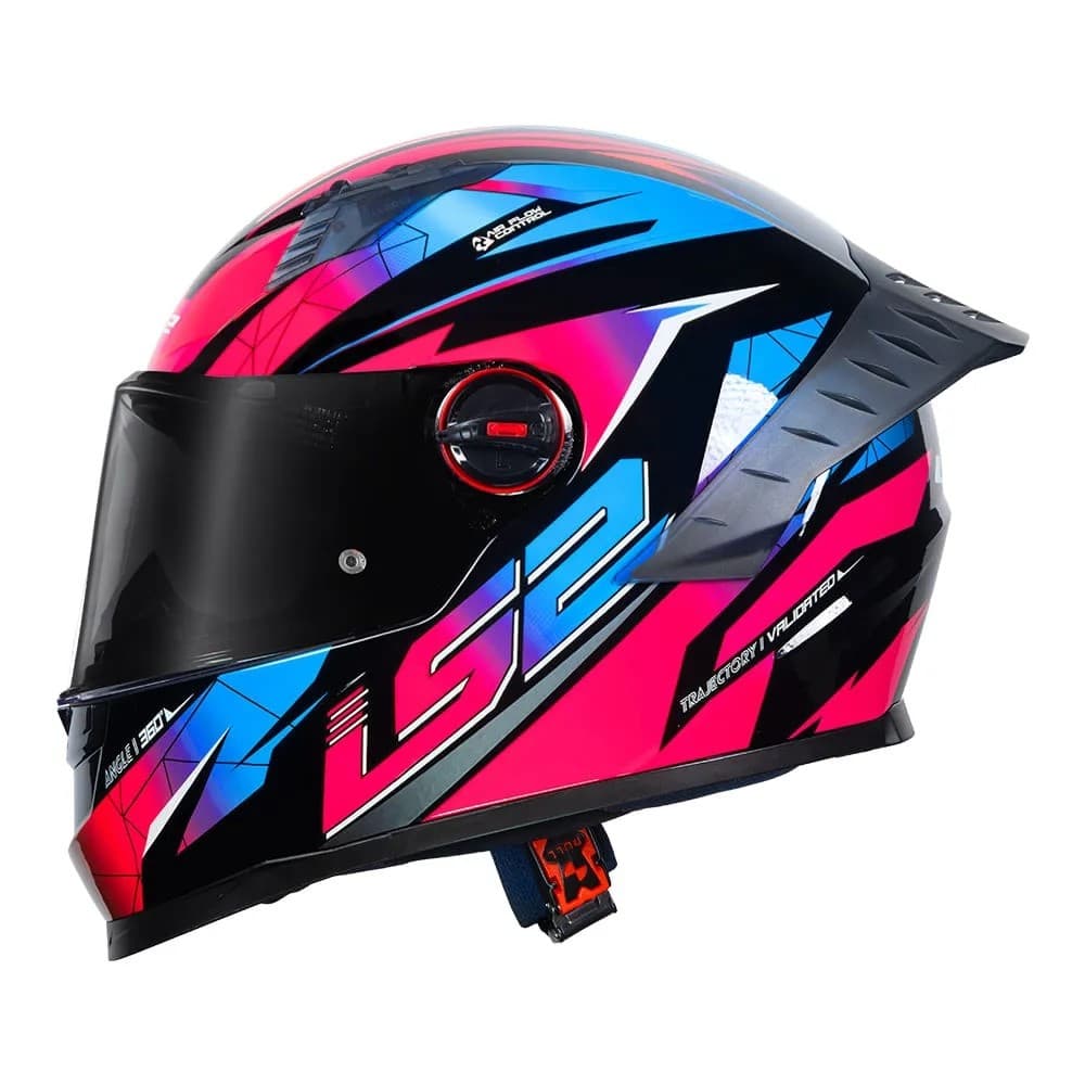 Capacete Moto LS2 FF358 Classic Pro Airline Draze Roxo Rosa Azul C/ Spoiler Masculino Feminino