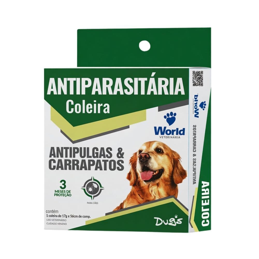 Coleira Antipulgas Dugs World Para Cães 56cm