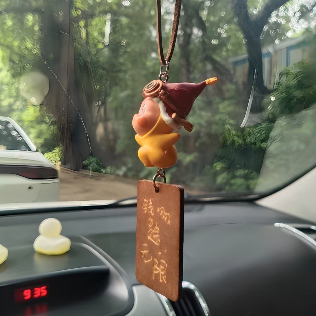 Novo estilo estrela bonito partículas carro pendurado mudou boneca pingente de carro chaveiro pingente acessórios diy jó