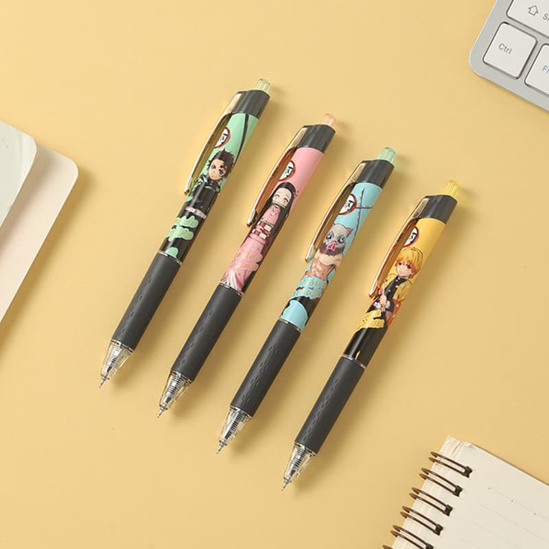 Caneta de Gel de imprensa Demon Slayer de luz matinal 0.5 preta ST Cone Tip Pen Tip Press Type Caneta de assinatura Japo