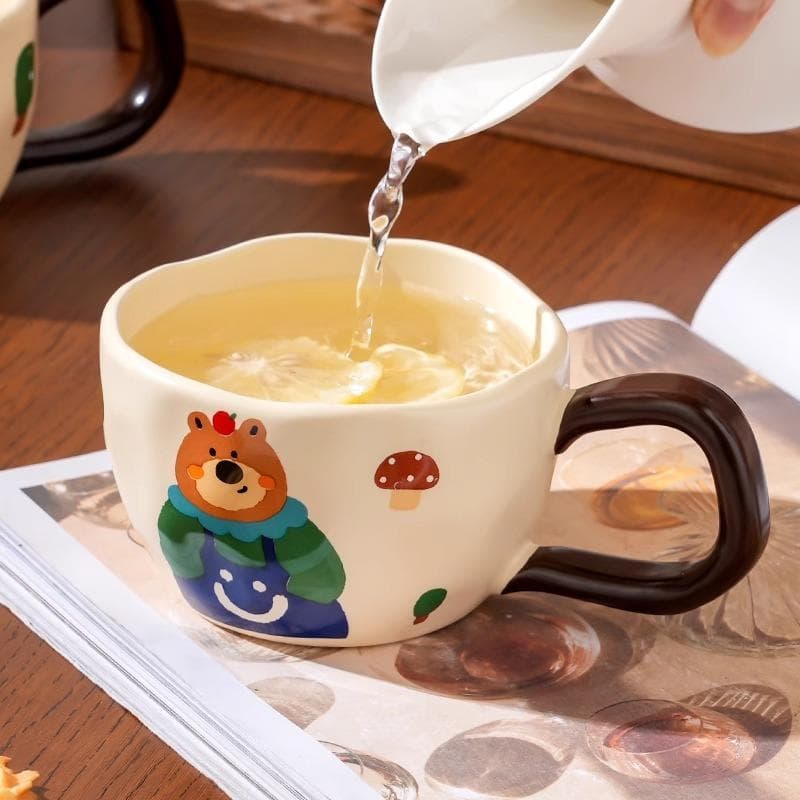 Japão em destaque criativo cerâmica grande orelha alça copo caneca casa casal par copo café da manhã xícara de café
