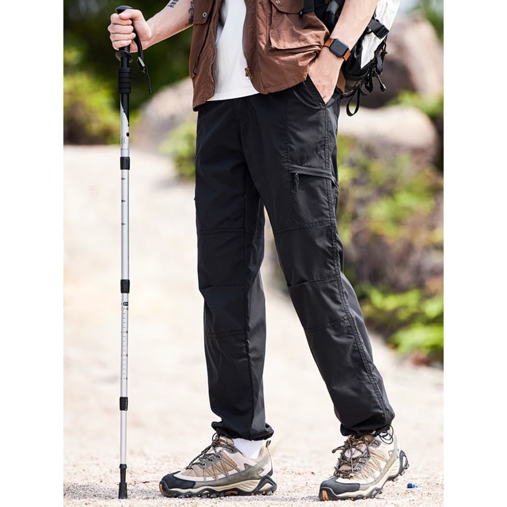 Calças casuais masculinas outono inverno solto caminhadas ao ar livre escalada calças de secagem rápida velo-calças de l