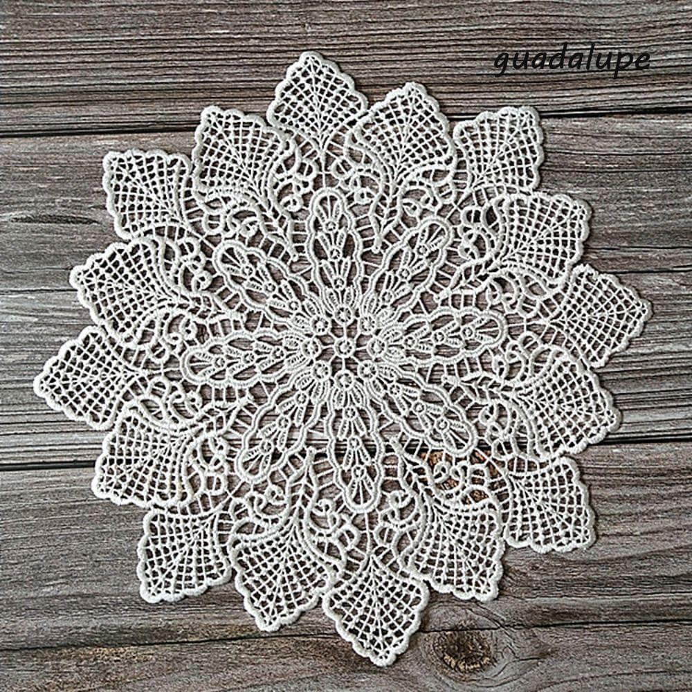 GUADALUPE Coaster Toalha De Mesa Redonda Branca Delicada Almofada De Decoração De Renda