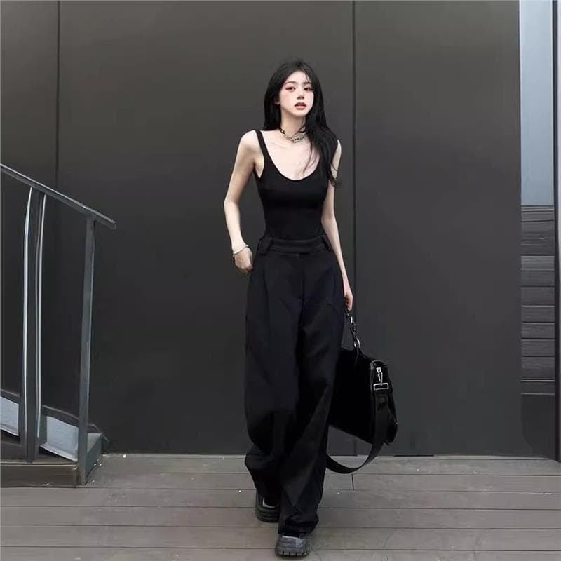 Camisola Halter estilo americano, roupa externa de verão em formato de u, lindo sutiã traseiro, Base interna integrada c